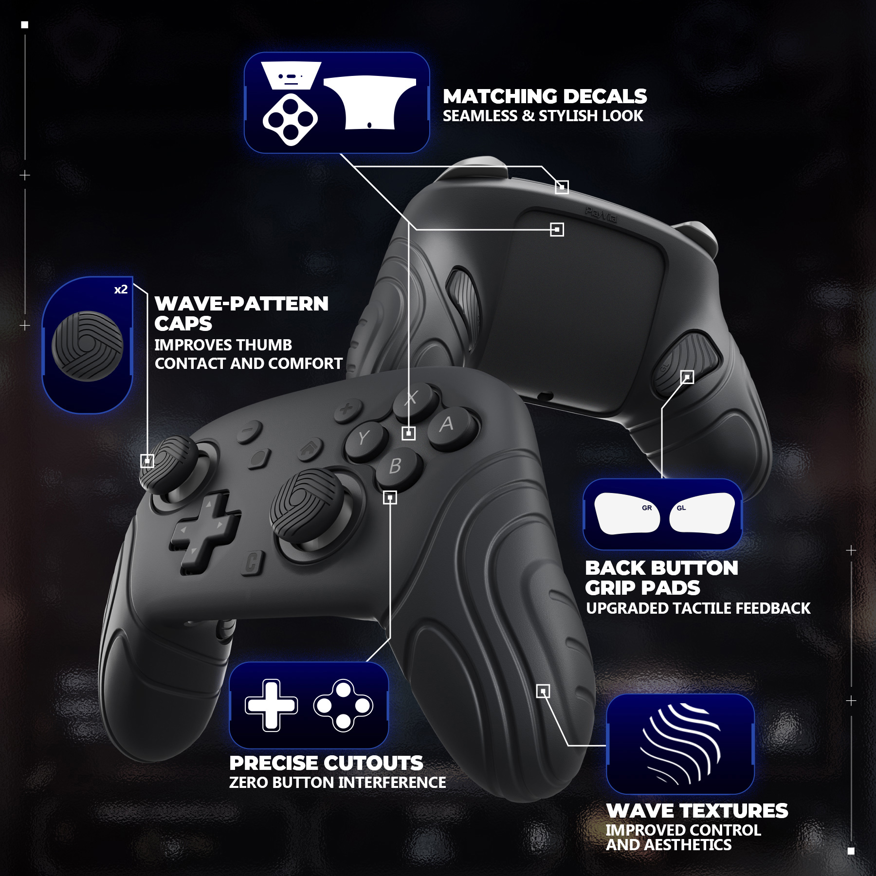 PlayVital Samurai Silicone Cov - Gaming Accessories Joystick บทวิจารณ์และราคา